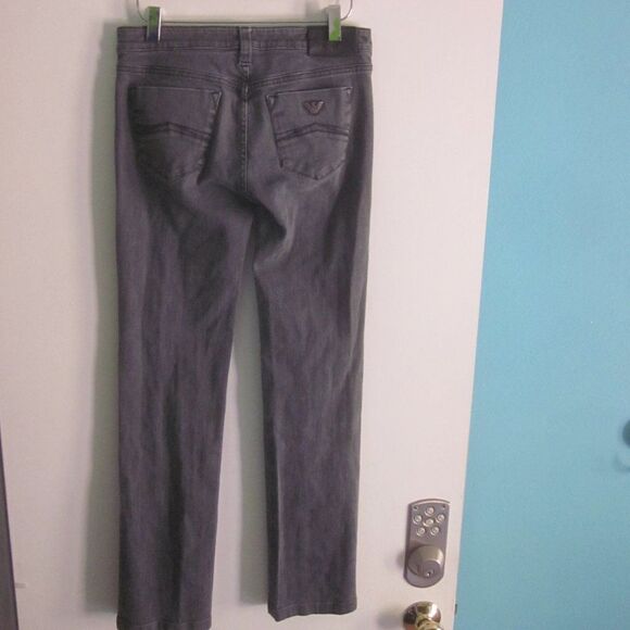 Armani Jeans AJ Womens Size 26 Gray Low Rise Straight Leg Slim Denim - Picture 5 of 10